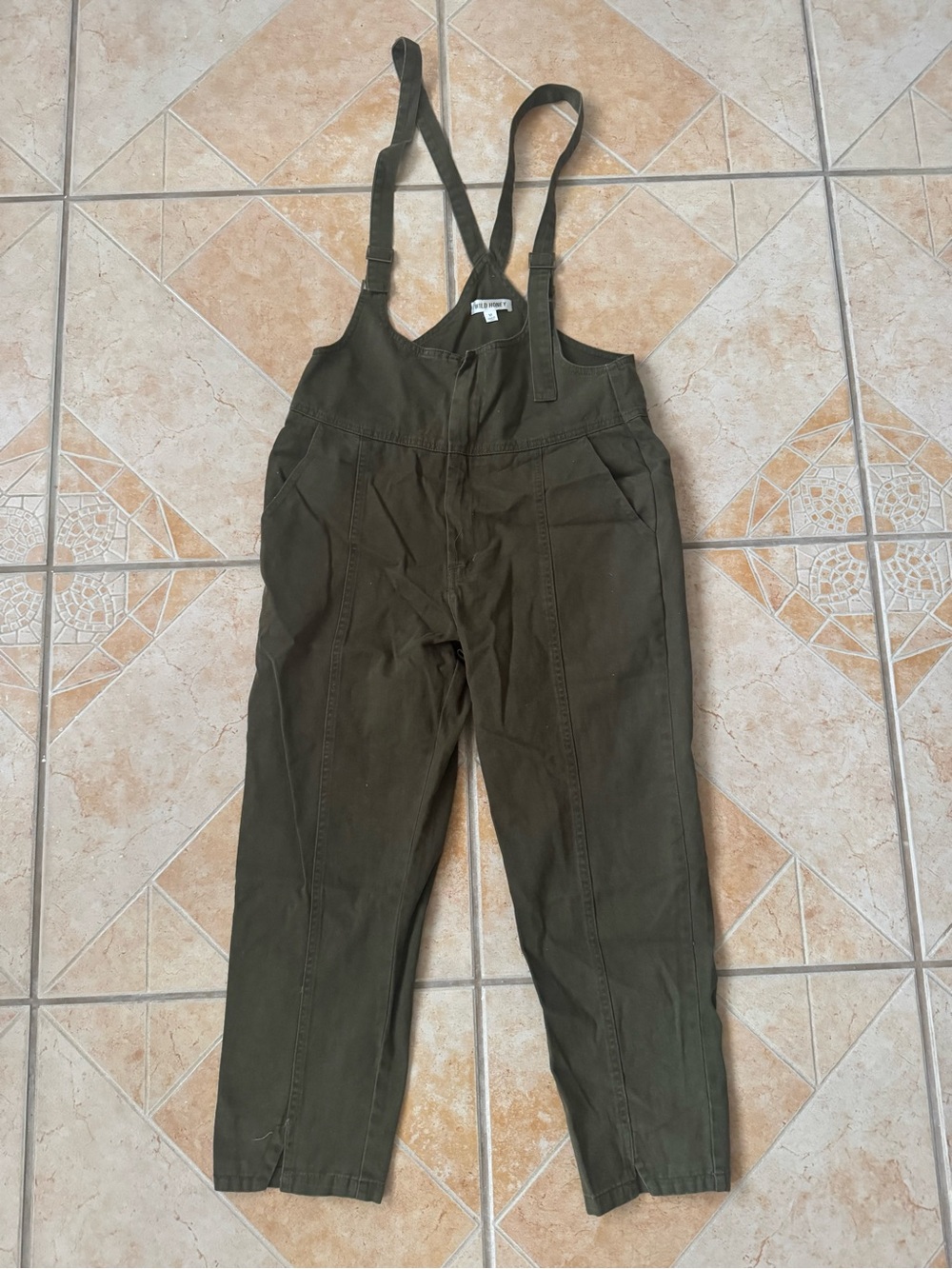 Wild Honey Olive Green Utility Jumpsuit Romper